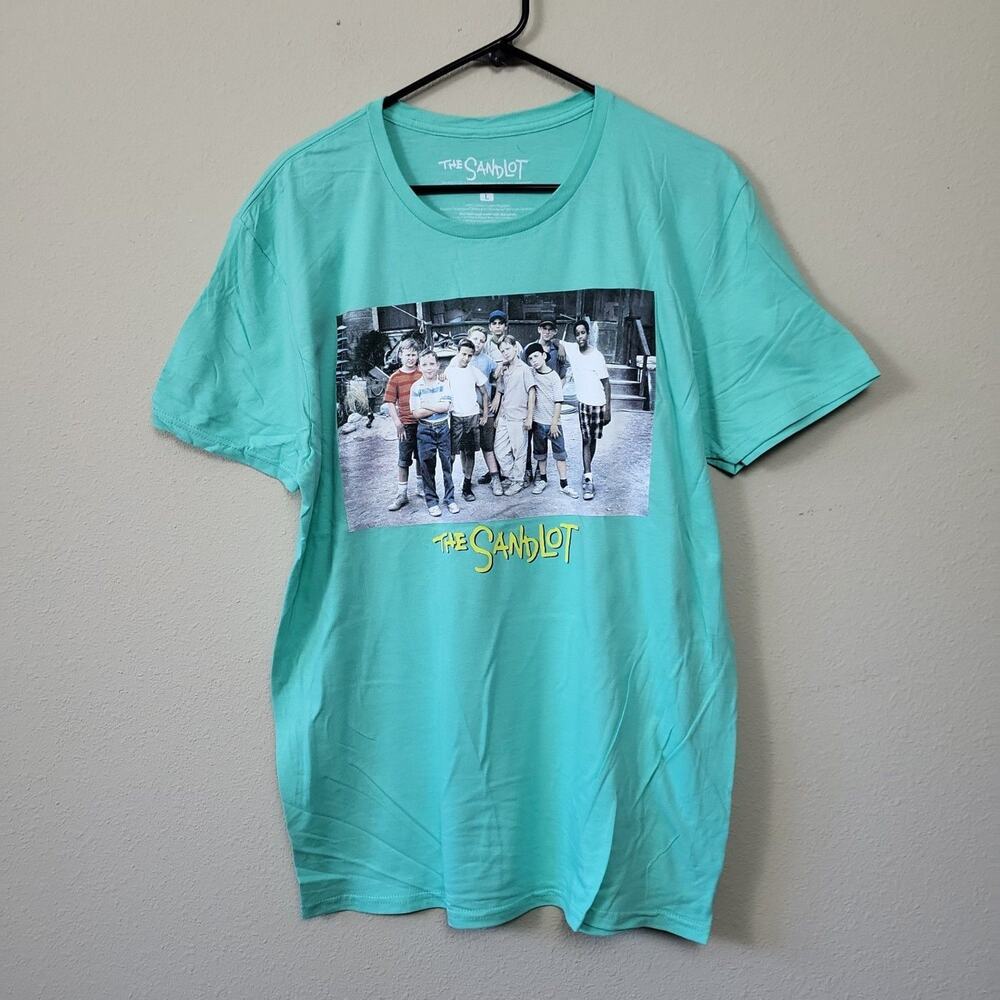 The Sandlot Mens Aqua‎ Cotton Regular Fit Short Sleeve Pullover T Shirt Sz Large